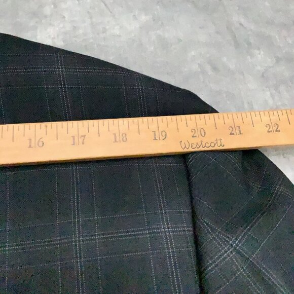 Hickey Freeman Blazer Men 44 Green Blue Windowpane Wool‎ Classic Jacket USA VTG - Picture 7 of 15
